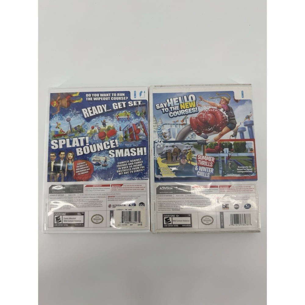 Wipeout The Game & Wipeout 2 Nintendo Wii Activision ABC Lot of 2 Games CIB